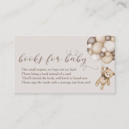 Tarjeta De Recepción Oso Cubierto Con Libros De Globos Para Bebés