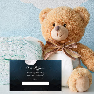 Tarjeta De Recepción Oso Cutáneo Sobre El Raffle De La Luna