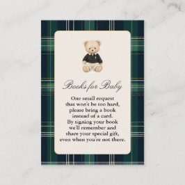 Tarjeta De Recepción Oso de lujo puesto traer un libro