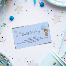 Tarjeta De Recepción Oso de peluche azul niño bebé solicitud de un libr