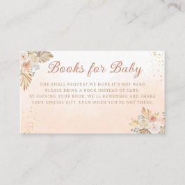 Tarjeta De Recepción Oso de peluche Boho Pampas Libros de gramaje para 