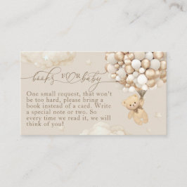 Tarjeta De Recepción Oso de peluche con Baby Shower neutro con globos