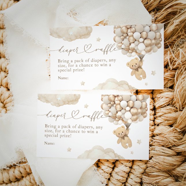 Tarjeta De Recepción Oso de peluche con Baby Shower neutro con globos (Subido por el creador)