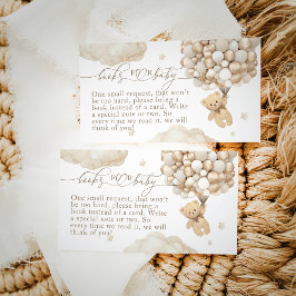 Tarjeta De Recepción Oso de peluche con Baby Shower neutro con globos