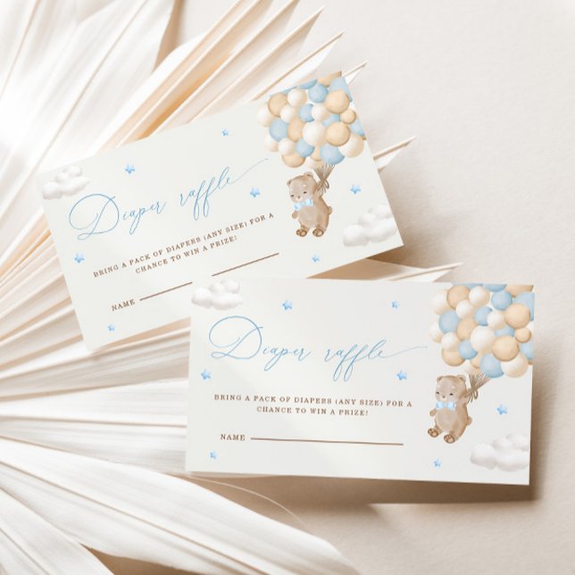 Tarjeta De Recepción Oso de peluche con globos azules Raffle (Subido por el creador)