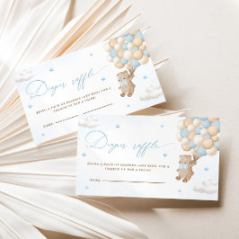 Tarjeta De Recepción Oso de peluche con globos azules Raffle