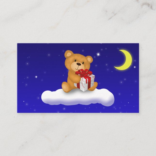 Tarjeta De Recepción Oso de peluche con regalo - Billete de deslumbrant (Anverso)