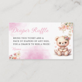 Tarjeta De Recepción Oso de peluche de color agua dulce chica rifa de p