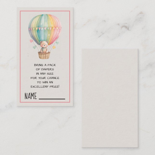 Tarjeta De Recepción Oso de peluche en un globo aerostático deslumbrant (Anverso / Reverso)