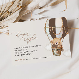 Tarjeta De Recepción Oso de peluche, Globo de aire caliente marrón, Raf