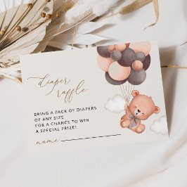 Tarjeta De Recepción Oso de peluche, globos marrones, deslumbrador de p