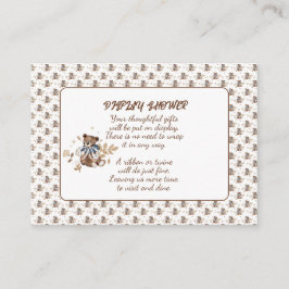 Tarjeta De Recepción Oso de peluche marrón es un chico! Ducha