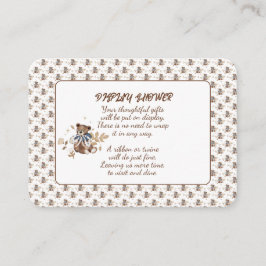 Tarjeta De Recepción Oso de peluche marrón es un chico! Ducha