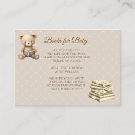 Tarjeta De Recepción Oso de peluche marrón neutral - Libros para bebé