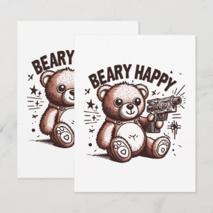 Tarjeta De Recepción Oso de peluche muy feliz