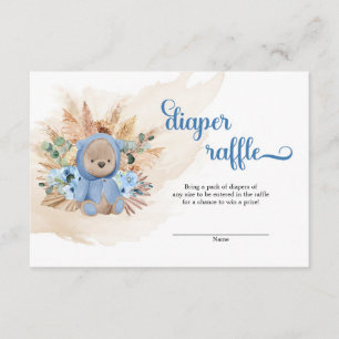 Tarjeta De Recepción Oso de peluche pampas pasto secado de la mano de l