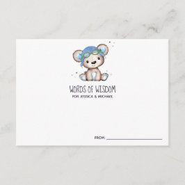 Tarjeta De Recepción Oso de peluche piloto de avión palabras de sabidur