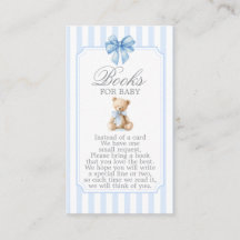 Oso de rayas azules Baby Shower Niño Libros para b