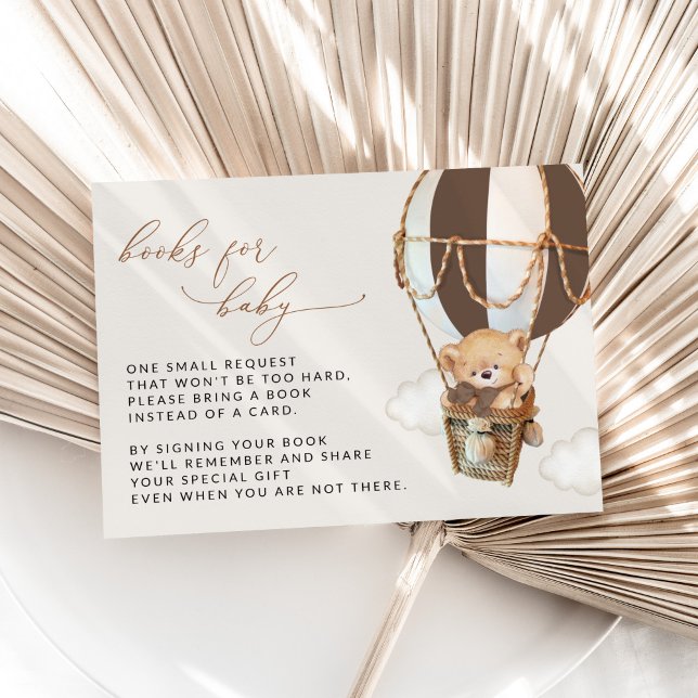 Tarjeta De Recepción Oso De Teddy, Globo De Aire Caliente Marrón, Libro (Subido por el creador)
