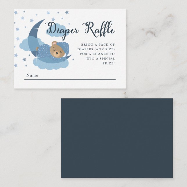 Tarjeta De Recepción Oso Durmiente Sobre El Raffle Del Diapé De La Luna (Anverso / Reverso)
