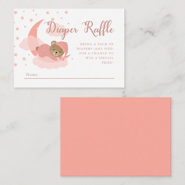 Tarjeta De Recepción Oso Durmiente Sobre El Raffle Del Diapé De La Luna (Anverso / Reverso)