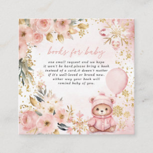 Tarjeta De Recepción Oso Floral de oro rosa: Libros de Baby Shower para