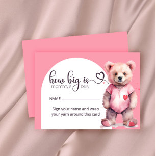 Tarjeta De Recepción Oso lindo color agua, qué grande es el vientre de