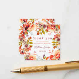 Tarjeta De Recepción Otoño Acuarela Floral Cumpleaños Gracias