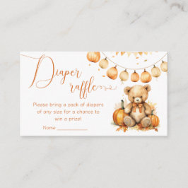 Tarjeta De Recepción Otoño Bebé ducha Boleto para rifa de pañales