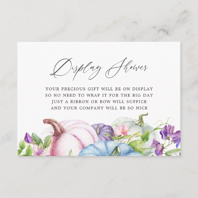 Tarjeta De Recepción Otoño - Caída Floral Bridal Shower (Anverso)