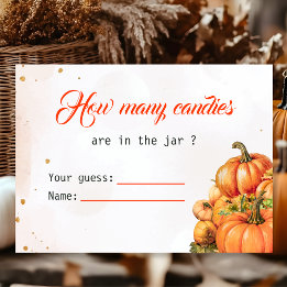 Tarjeta De Recepción Otoño Calabaza Cuántos Dulces Juego para Baby Show