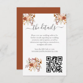 Tarjeta De Recepción Otoño deja al país ruso Boho Boda