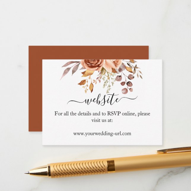 Tarjeta De Recepción Otoño deja al país ruso Boho Boda (Anverso/Reverso In Situ)