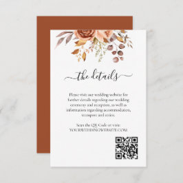 Tarjeta De Recepción Otoño deja al país ruso Boho Boda