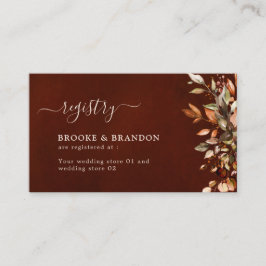 Tarjeta De Recepción Otoño deja al país ruso Boho Boda Enc