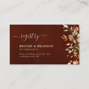 Tarjeta De Recepción Otoño deja al país ruso Boho Boda Enc