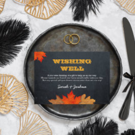 Tarjeta De Recepción Otoño Deja Bien Al Boda De Chalkboard