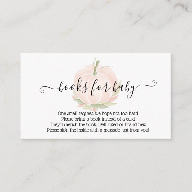 Tarjeta De Recepción Otoño Libros de calabaza blanca para la acuarela d (Anverso)