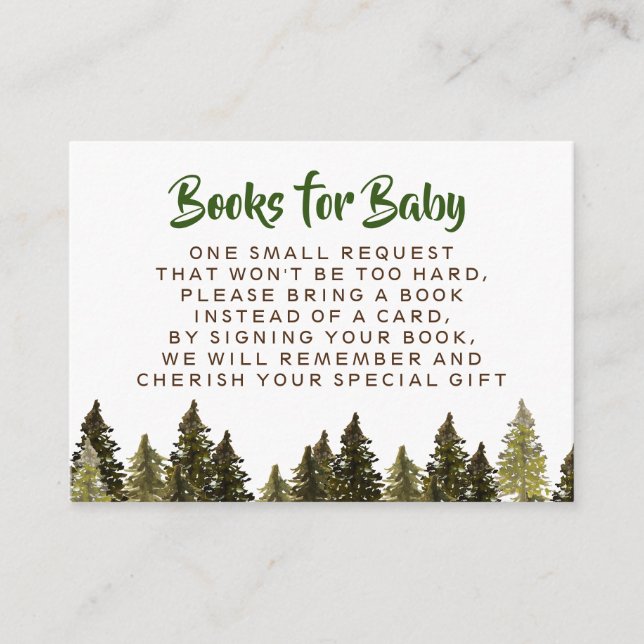 Tarjeta De Recepción Otoño Libros Rústicos de Woodland para bebé (Anverso)