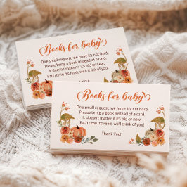 Tarjeta De Recepción Otoño Pequeños libros de calabaza para bebé