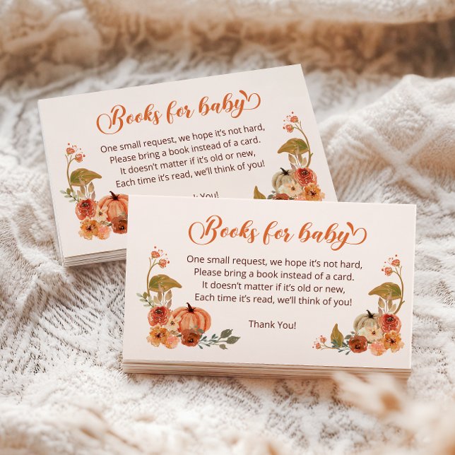 Tarjeta De Recepción Otoño Pequeños libros de calabaza para bebé (Subido por el creador)