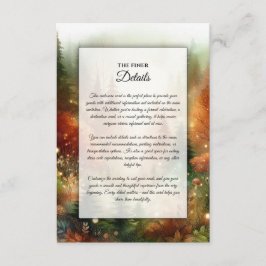 Tarjeta De Recepción Otoño resplandeciente en el encantado Boda foresta