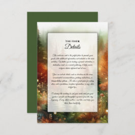 Tarjeta De Recepción Otoño resplandeciente en el encantado Boda foresta