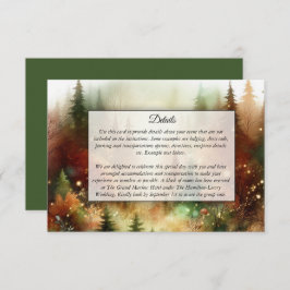 Tarjeta De Recepción Otoño resplandeciente en el encantado Boda foresta