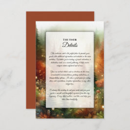 Tarjeta De Recepción Otoño resplandeciente en el encantado Boda foresta