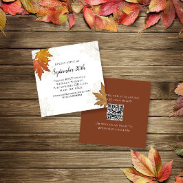 Tarjeta De Recepción Otoño Salir Boda RSVP Código QR