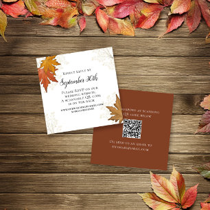 Tarjeta De Recepción Otoño Salir Boda RSVP Código QR