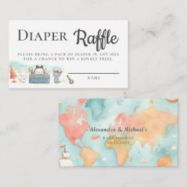 Tarjeta De Recepción Our Greatest Adventure Diaper Raffle Baby Shower