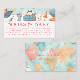 Tarjeta De Recepción Our Greatest Adventure Map Pink Books Baby Shower