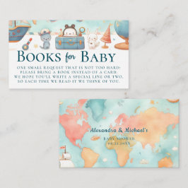 Tarjeta De Recepción Our Greatest Adventure Map Teal Books Baby Shower